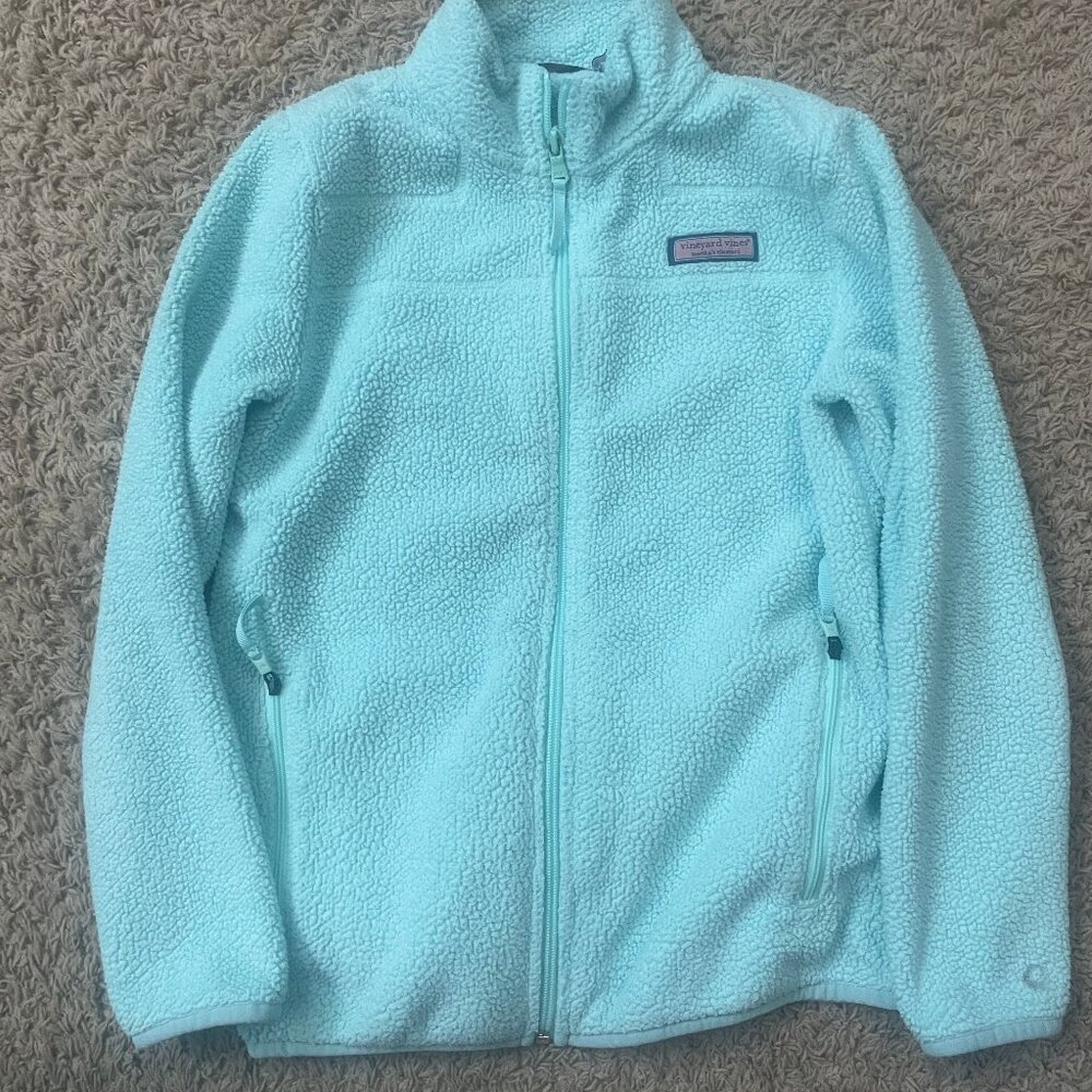 Vineyard Vines Girls Fleece - Aqua - Large (14)